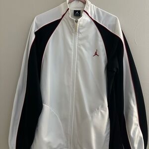 JORDAN - SWEATSHIRT - SWEAT SHIRT - ZIP UP - ZIPUP - SIZE L - MENS - WHITE.BLACK